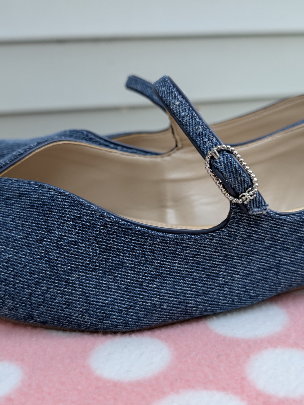 Sam Edelman Denim Blue Pointed Toe SlingPointed Toe Denim Mary Jane Flats - Blue - Picture 6 of 8